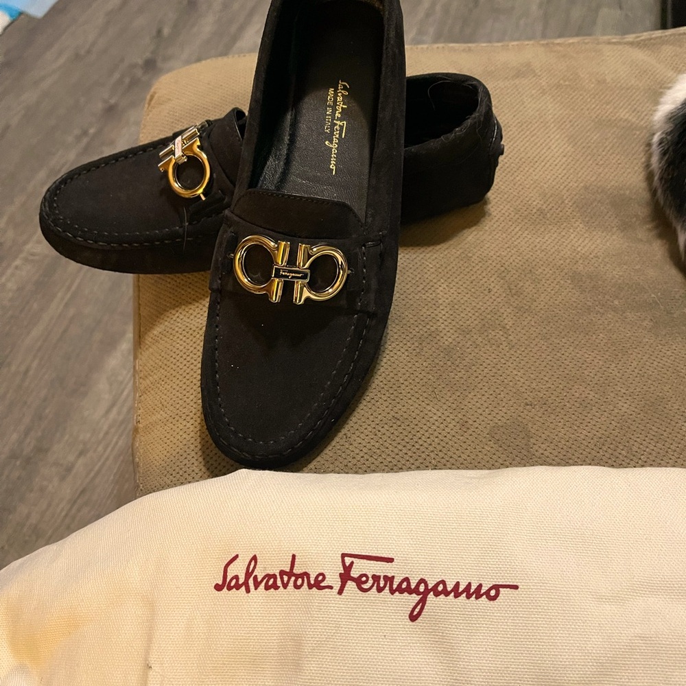 Salvatore Ferragamo Black Loafers for Women